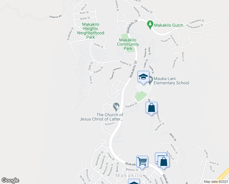 map of restaurants, bars, coffee shops, grocery stores, and more near 92-1015 Kanehoa Loop in Kapolei