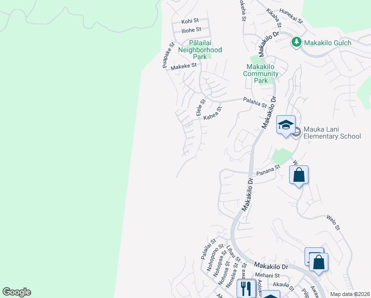 map of restaurants, bars, coffee shops, grocery stores, and more near 92 Elele Street in Kapolei
