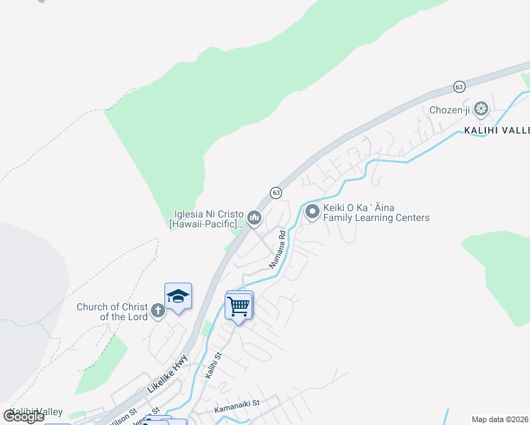 map of restaurants, bars, coffee shops, grocery stores, and more near 3040 Holua Place in Honolulu