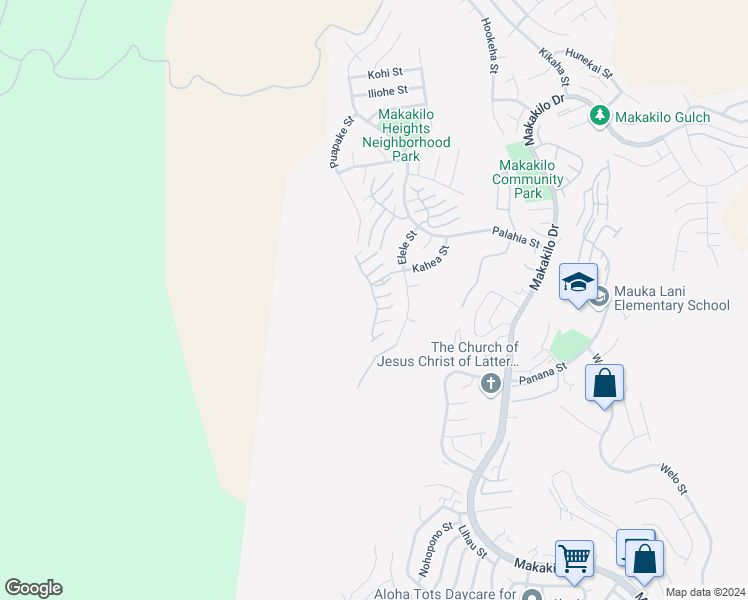 map of restaurants, bars, coffee shops, grocery stores, and more near 92 Elele Street in Kapolei