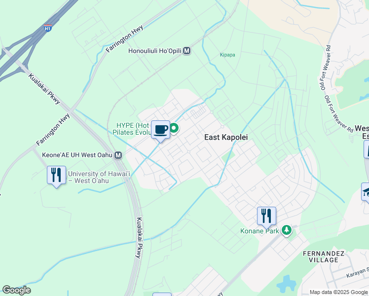 map of restaurants, bars, coffee shops, grocery stores, and more near 91-1296 Likolehua Loop in Ewa Beach
