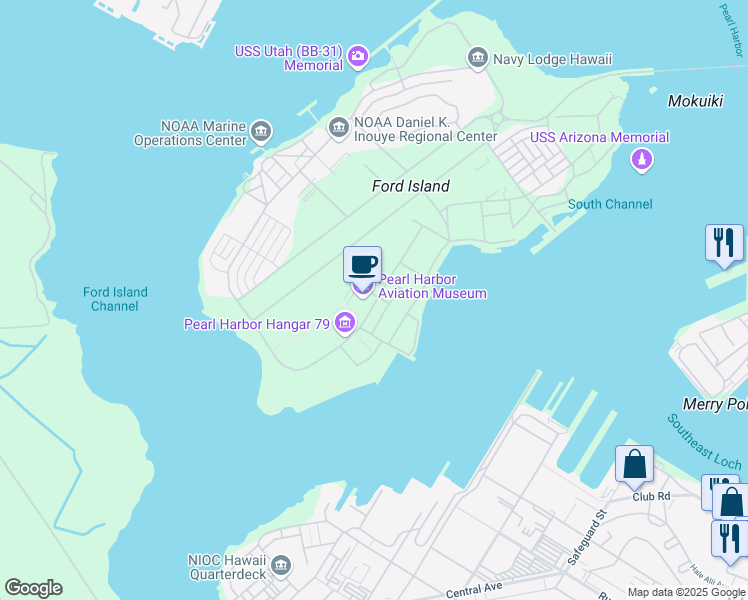 map of restaurants, bars, coffee shops, grocery stores, and more near 319 Lexington Boulevard in Honolulu
