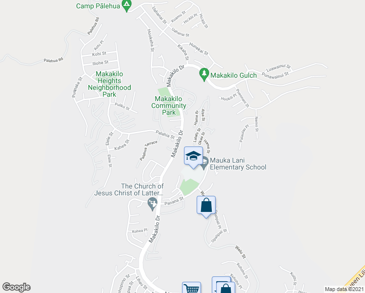 map of restaurants, bars, coffee shops, grocery stores, and more near 92-1045 Makakilo Drive in Kapolei
