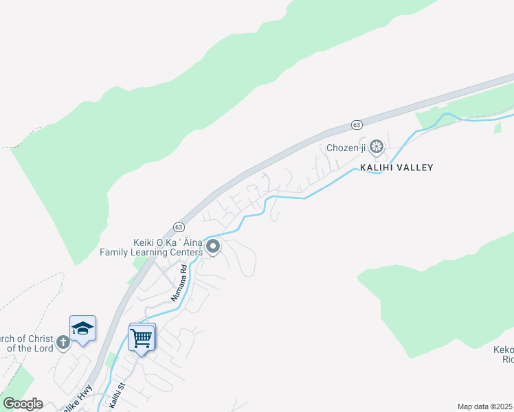 map of restaurants, bars, coffee shops, grocery stores, and more near 3250A Kalihi Street in Honolulu