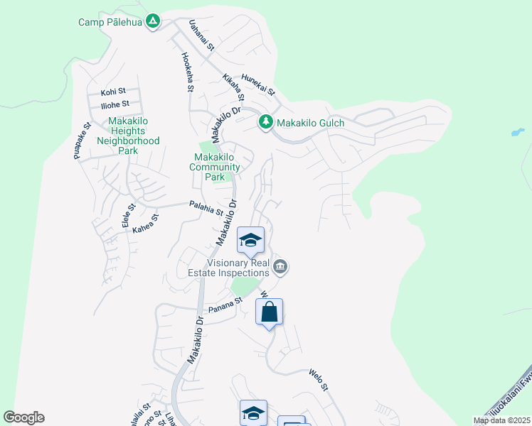 map of restaurants, bars, coffee shops, grocery stores, and more near 92-1025 Okaa Street in Kapolei