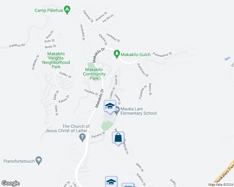 map of restaurants, bars, coffee shops, grocery stores, and more near 92-1035 Okaa Street in Kapolei
