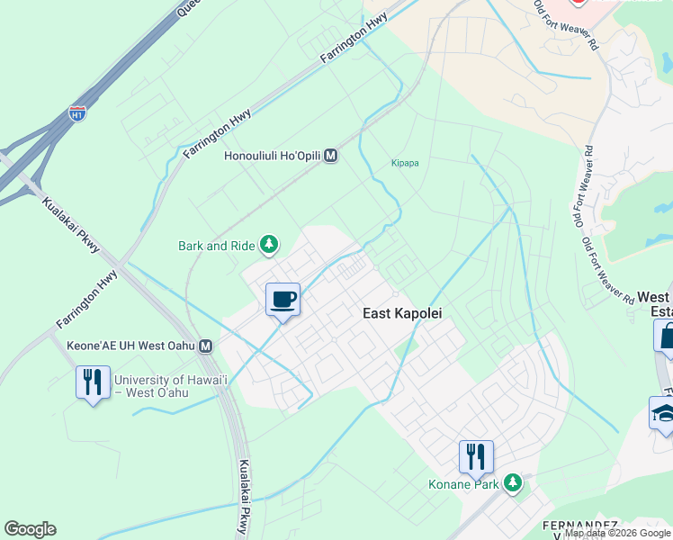 map of restaurants, bars, coffee shops, grocery stores, and more near in Honolulu County