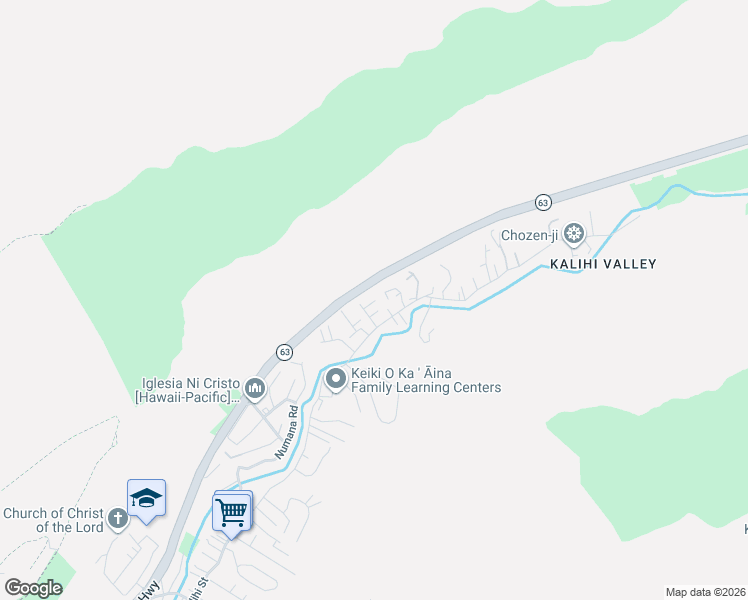 map of restaurants, bars, coffee shops, grocery stores, and more near 1929 Iwaho Pl in Honolulu