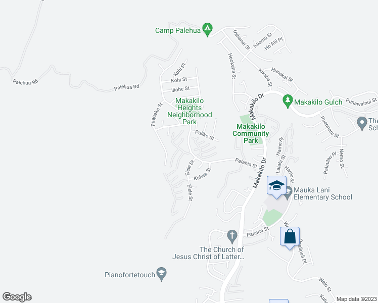 map of restaurants, bars, coffee shops, grocery stores, and more near 92-1175 Palahia Street in Kapolei