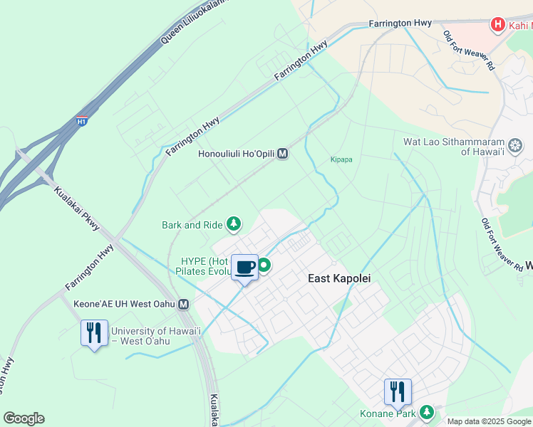 map of restaurants, bars, coffee shops, grocery stores, and more near Unnamed Road in Ewa Beach