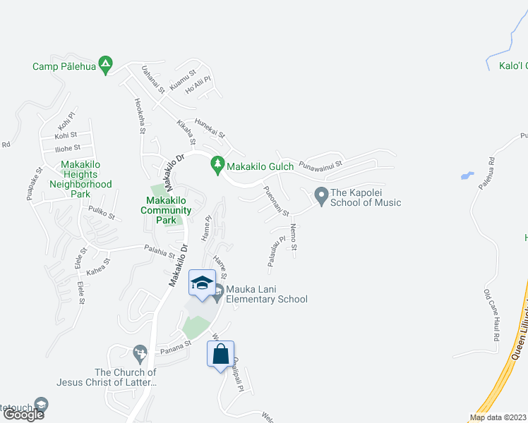 map of restaurants, bars, coffee shops, grocery stores, and more near 92-311 Kewai Place in Kapolei