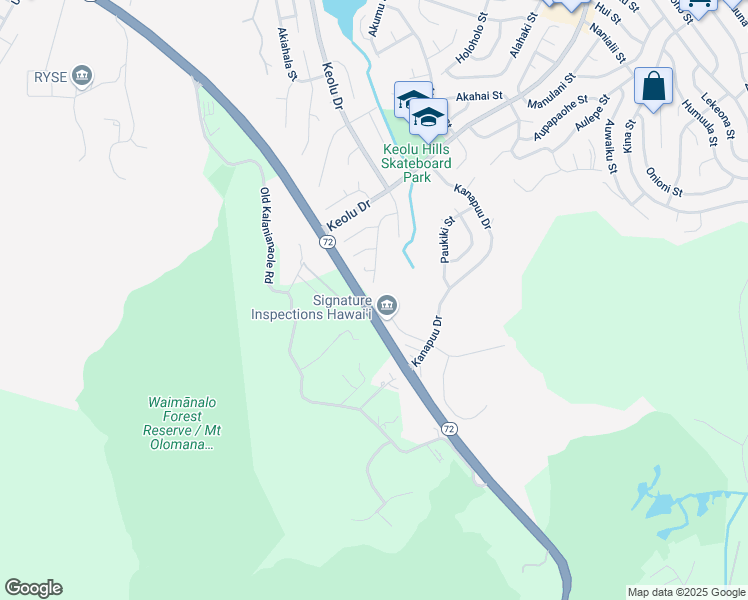 map of restaurants, bars, coffee shops, grocery stores, and more near 102 Kahako Street in Kailua