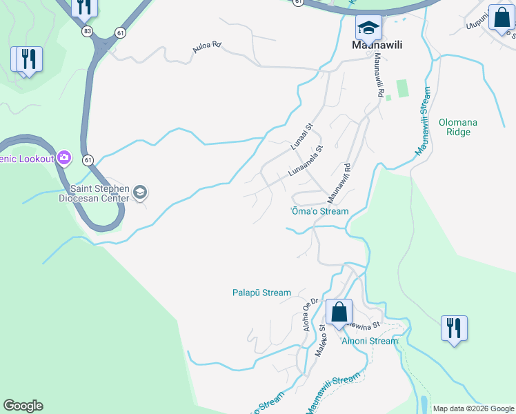 map of restaurants, bars, coffee shops, grocery stores, and more near 1172 Lunahaneli Place in Kailua