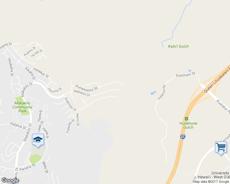 map of restaurants, bars, coffee shops, grocery stores, and more near 92-1505 Makakilo Drive in Kapolei