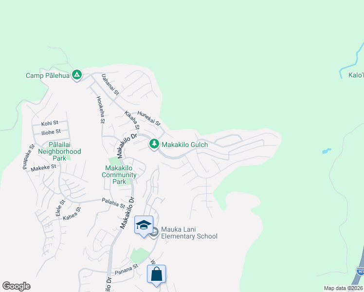 map of restaurants, bars, coffee shops, grocery stores, and more near 92-1335 Hauone Street in Kapolei