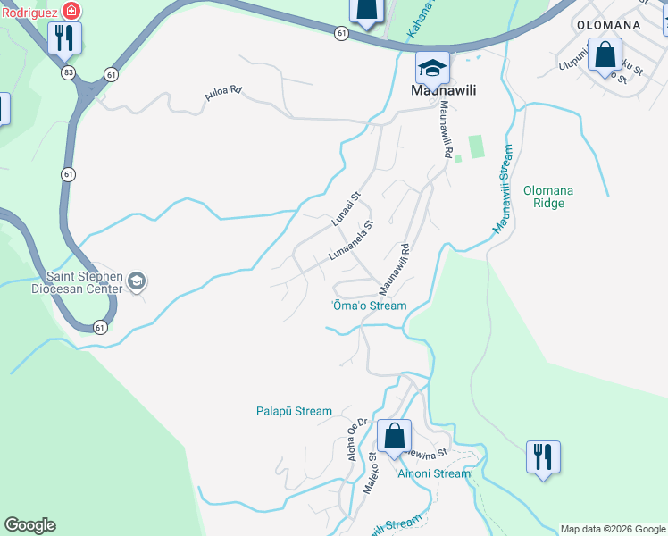 map of restaurants, bars, coffee shops, grocery stores, and more near in Maunawili