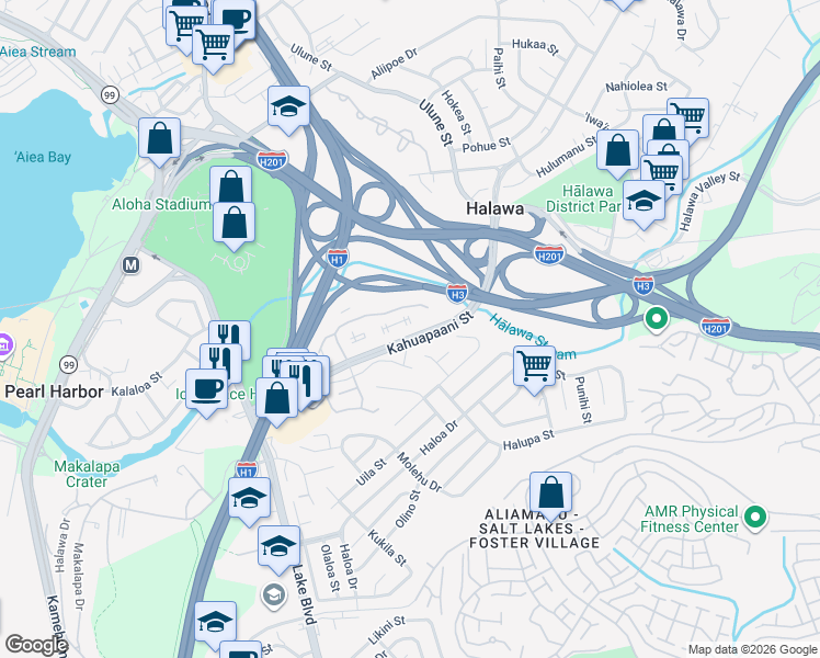 map of restaurants, bars, coffee shops, grocery stores, and more near 516 Kahuapaani Street in Honolulu