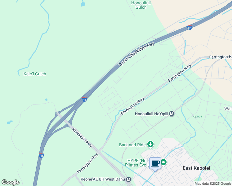 map of restaurants, bars, coffee shops, grocery stores, and more near Queen Liliuokalani Freeway in Ewa Beach
