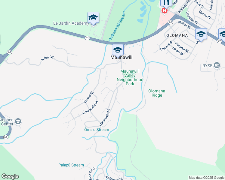 map of restaurants, bars, coffee shops, grocery stores, and more near 1013 Maunawili Road in Kailua
