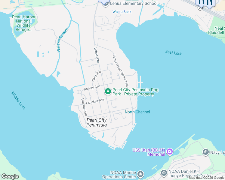 map of restaurants, bars, coffee shops, grocery stores, and more near 2200-2298 Waikahe Ct in Pearl City