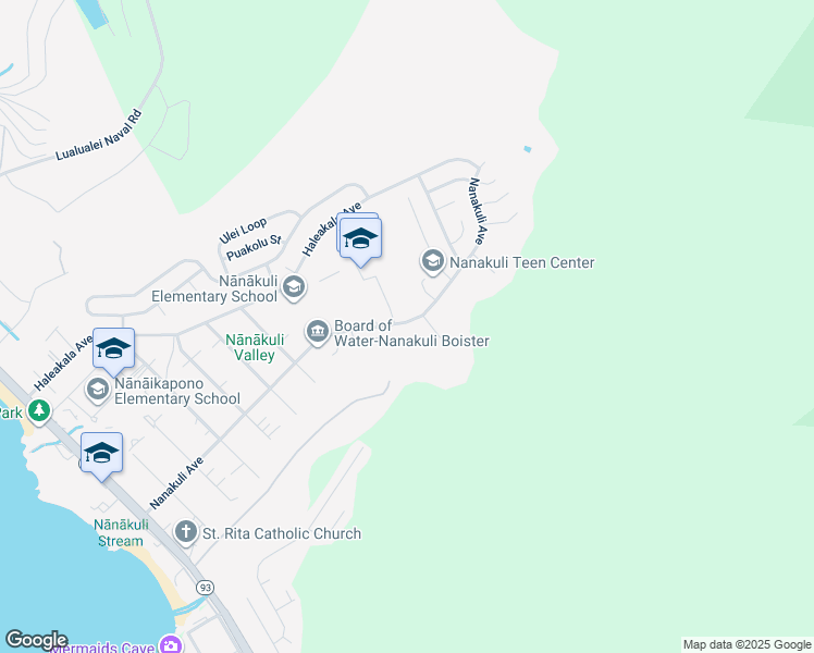 map of restaurants, bars, coffee shops, grocery stores, and more near 89-861 Nanakuli Avenue in Waianae