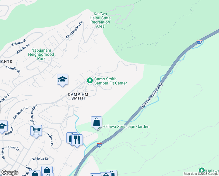 map of restaurants, bars, coffee shops, grocery stores, and more near in Halawa