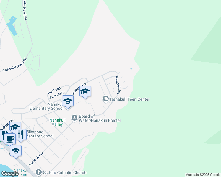 map of restaurants, bars, coffee shops, grocery stores, and more near 89-177 Nanaikala Place in Waianae