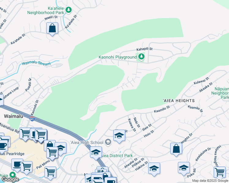 map of restaurants, bars, coffee shops, grocery stores, and more near 98-769 Iho Place in Aiea
