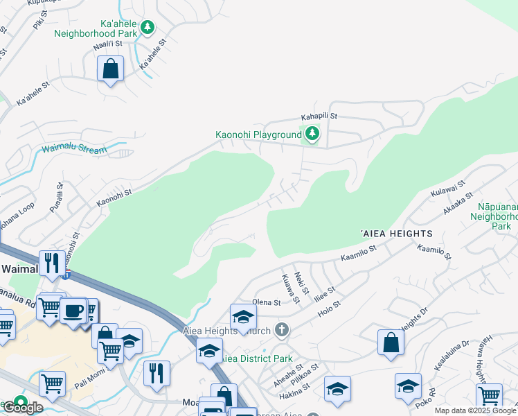 map of restaurants, bars, coffee shops, grocery stores, and more near 98-804 Iho Place in Aiea