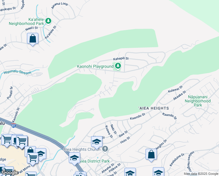 map of restaurants, bars, coffee shops, grocery stores, and more near 98829 Iho Place in Aiea
