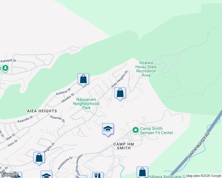map of restaurants, bars, coffee shops, grocery stores, and more near in Aiea