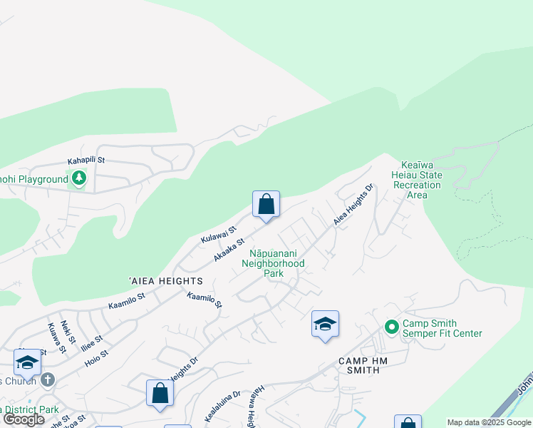 map of restaurants, bars, coffee shops, grocery stores, and more near 98-1467 Kulawai Street in Aiea