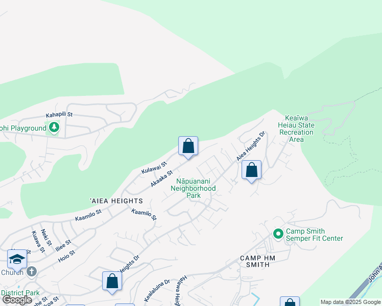 map of restaurants, bars, coffee shops, grocery stores, and more near 98-1467 Kulawai Street in Aiea