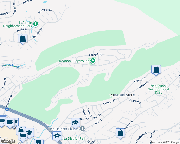 map of restaurants, bars, coffee shops, grocery stores, and more near 98907 Iho Place in Aiea