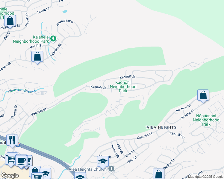 map of restaurants, bars, coffee shops, grocery stores, and more near 98-911 - 98-923 Kaonohi Street in Aiea