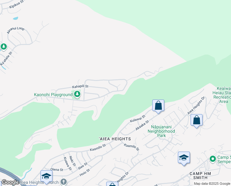 map of restaurants, bars, coffee shops, grocery stores, and more near 98-1165 Kaonohi Street in Aiea