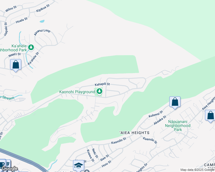 map of restaurants, bars, coffee shops, grocery stores, and more near 98-1488 Kaonohi Street in Aiea