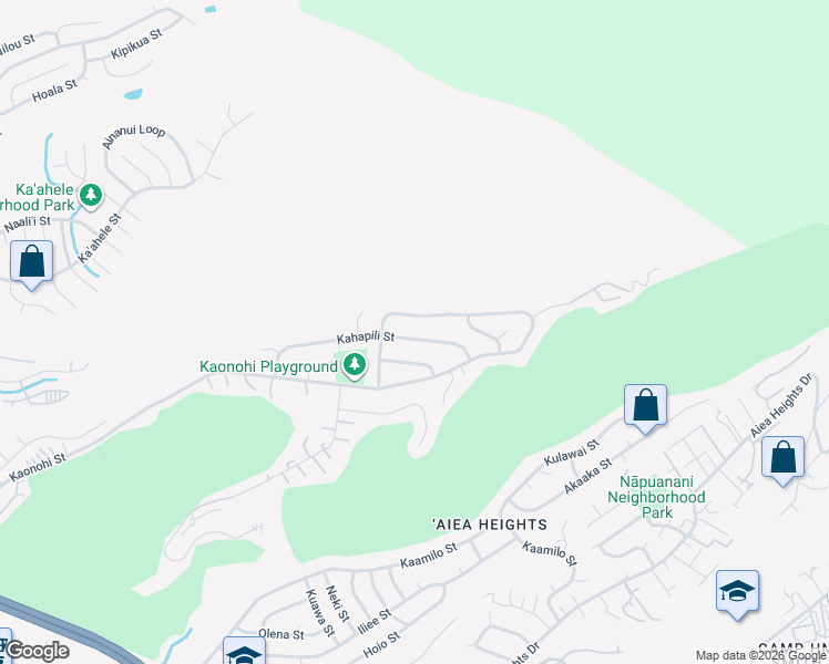 map of restaurants, bars, coffee shops, grocery stores, and more near 98-1122 Kahapili Street in Aiea