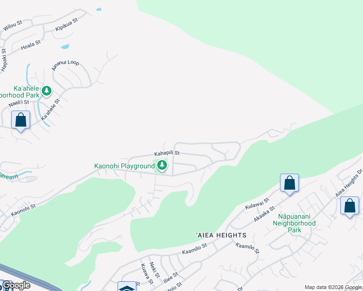 map of restaurants, bars, coffee shops, grocery stores, and more near 98-1488 Kaonohi Street in Aiea