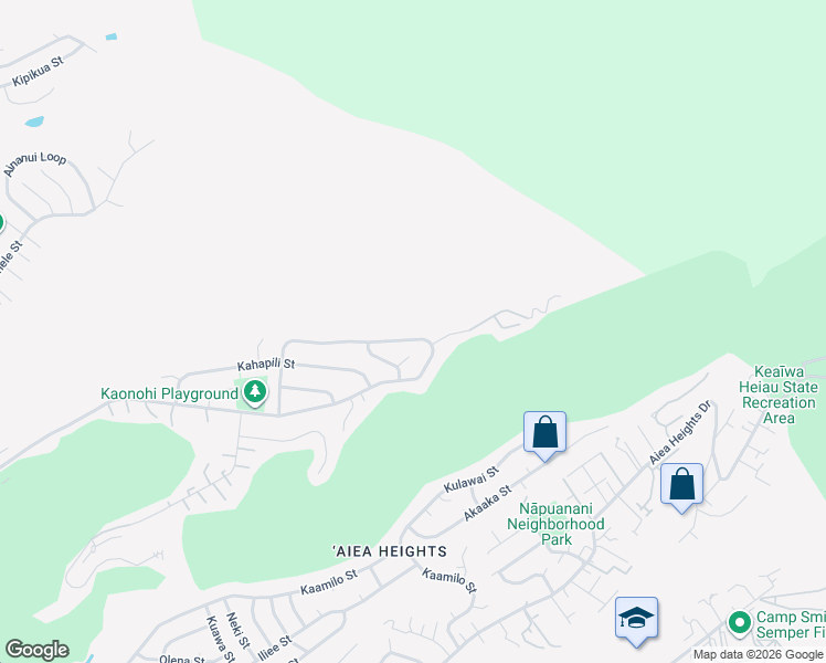 map of restaurants, bars, coffee shops, grocery stores, and more near 98-1285 Kaonohi Street in Aiea