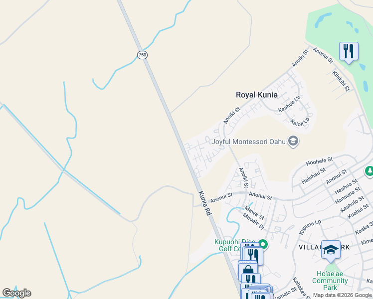 map of restaurants, bars, coffee shops, grocery stores, and more near 94-206 Koke Place in Waipahu