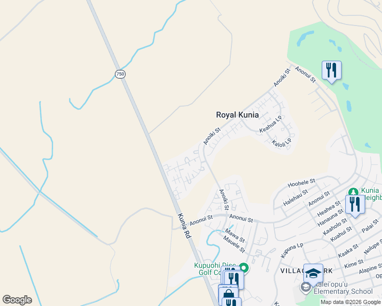 map of restaurants, bars, coffee shops, grocery stores, and more near 94-1002 Kalulu Loop in Waipahu