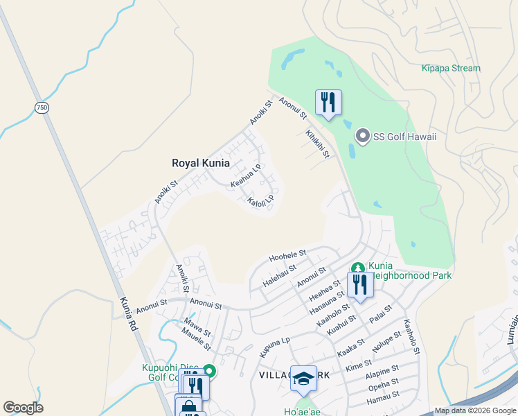 map of restaurants, bars, coffee shops, grocery stores, and more near 94-1065 Kaloli Loop in Waipahu