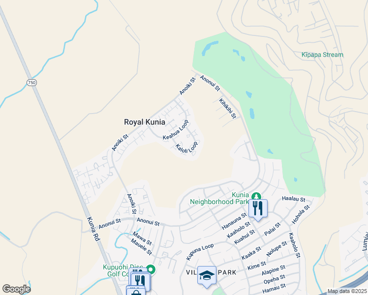 map of restaurants, bars, coffee shops, grocery stores, and more near 94-1052 Kaloli Loop in Waipahu