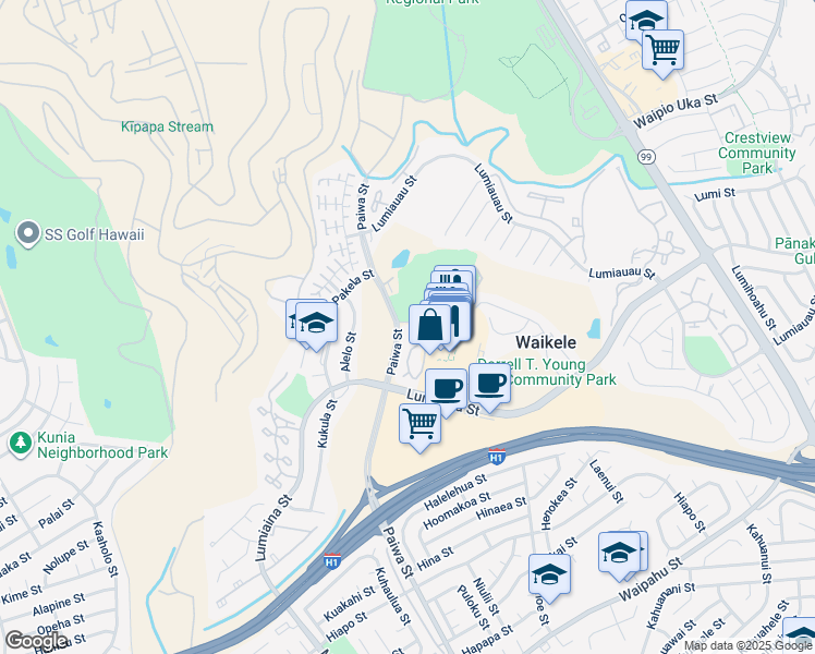 map of restaurants, bars, coffee shops, grocery stores, and more near in Waipahu