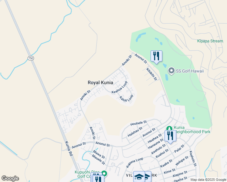 map of restaurants, bars, coffee shops, grocery stores, and more near 94-1080 Keahua Loop in Waipahu