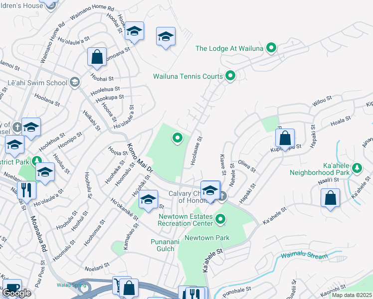 map of restaurants, bars, coffee shops, grocery stores, and more near 98-1638 Hoolauae Street in Aiea