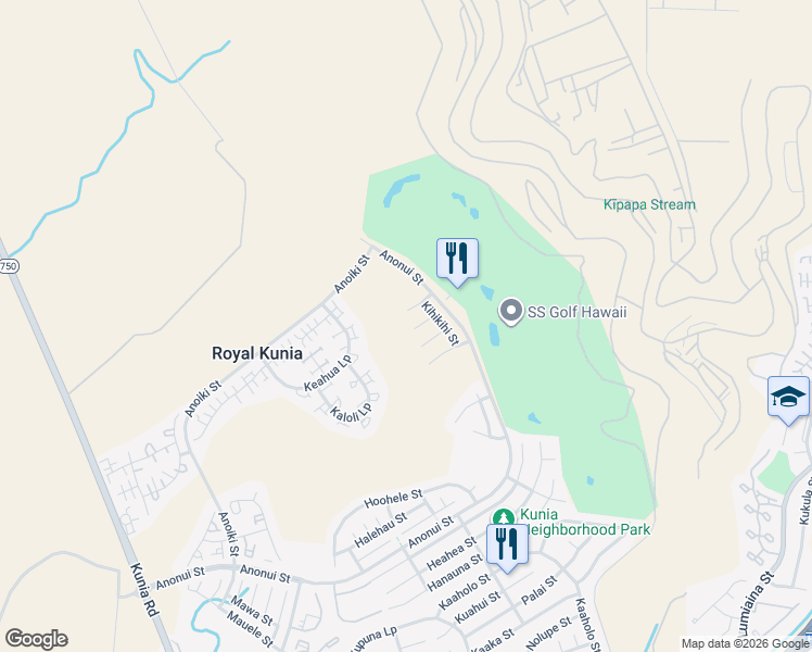 map of restaurants, bars, coffee shops, grocery stores, and more near 94-1039 Waiahu Street in Waipahu
