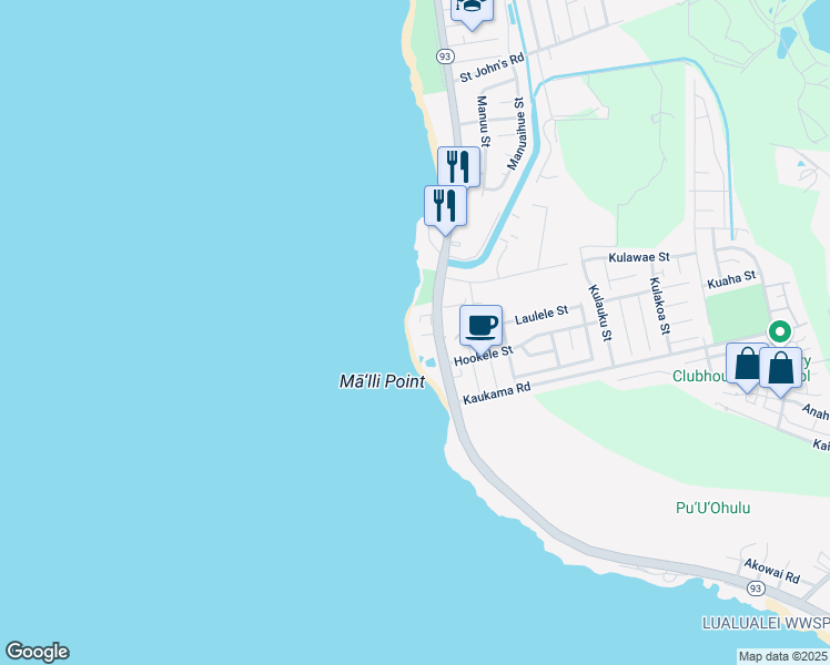 map of restaurants, bars, coffee shops, grocery stores, and more near 87-849 Farrington Highway in Waianae