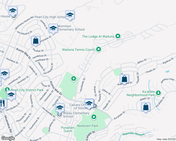 map of restaurants, bars, coffee shops, grocery stores, and more near 98-1691 Kaahumanu Street in Aiea